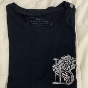 BALMAIN black long sleeve shirt
